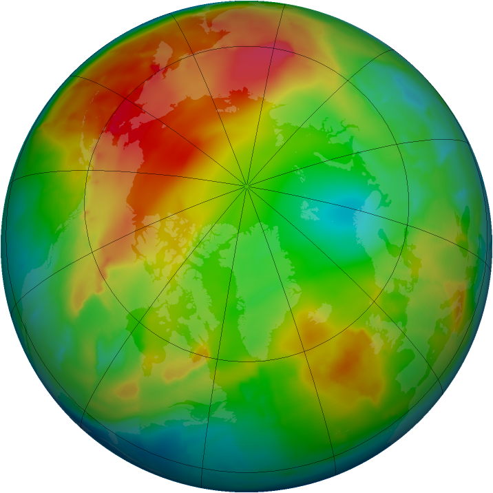 Arctic ozone map for 15 January 2014